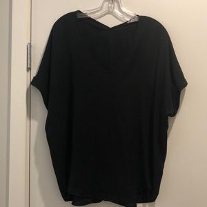 Black sheer short sleeve top